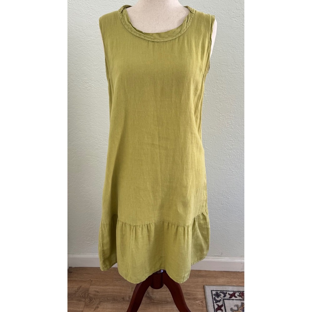Shift Dress 100% Linen Size Large Coastal Beachy Euro Summer Lagenlook